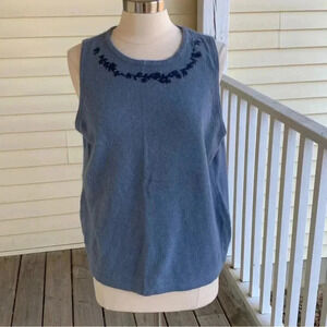 Fashion Bug Angora Rabbit Hair Blend Sweater Blue Embroidered Plus Size 18 20